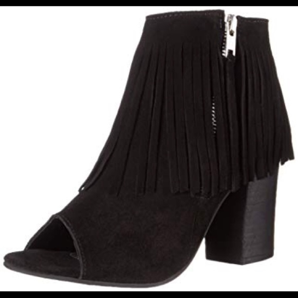 Carlos Santana Black fringe heels🖤